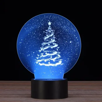 Pomul de crăciun 3D Lumina de Noapte la Distanță Atinge 7 Culori Schimbare Masă de Birou pentru Copii Noutate Luminaria Usb Led Lumină 3d