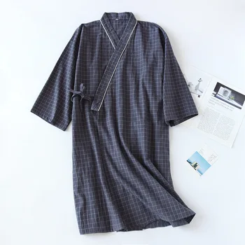 Primăvara Bumbac Cupluri Kimono-Halat Simplu Casual, Lejere Halat de baie Femei și Bărbați în Robe Plus Dimensiune Haine Lungi Acasă Sleepwear