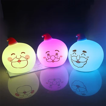 Silicon LED Lumina de Noapte de Crăciun Moș Crăciun Lumina Drăguț Lampă de Culoare Schimbare de Ziua de nastere Cadou de Crăciun Veioza pentru Copii