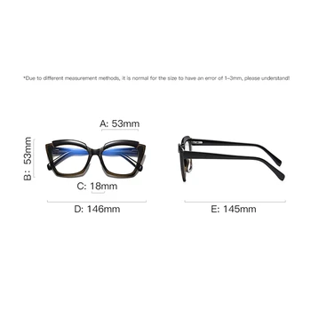 Swanwick acetat de ochi de pisica ochelari tr90 moda obiectiv clar doamnelor lumină albastră optice rama de ochelari accesorii pentru femei maro-albastru