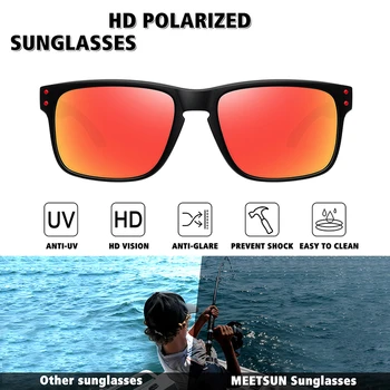 WOWSUN Polarizat ochelari de Soare Pentru Barbati Femei Protecție UV Cadru Pătrat de Pescuit Sportiv ochelari de Soare de Conducere