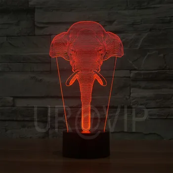 YJM-2837 Forma de Animale Elefant Lumina de Noapte 3D Opțional Iluzie lumini 3D Suporta Lumina pentru Cadou de Vacanță Decorare Dormitor